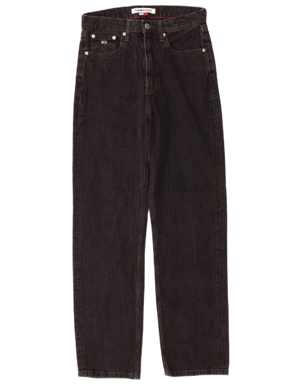 Женские прямые джинсы Tommy Hilfiger Harper с высокой посадкой W25 L29, черный хлопок