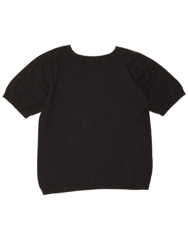 Женский джемпер с коротким рукавом с вырезом лодочкой Zara UK 10, маленький черный