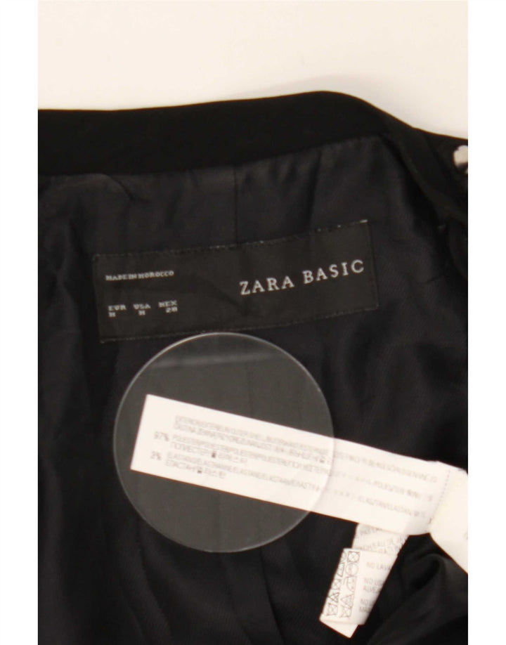 Женский открытый пиджак Zara UK 12, средний черный полиэстер