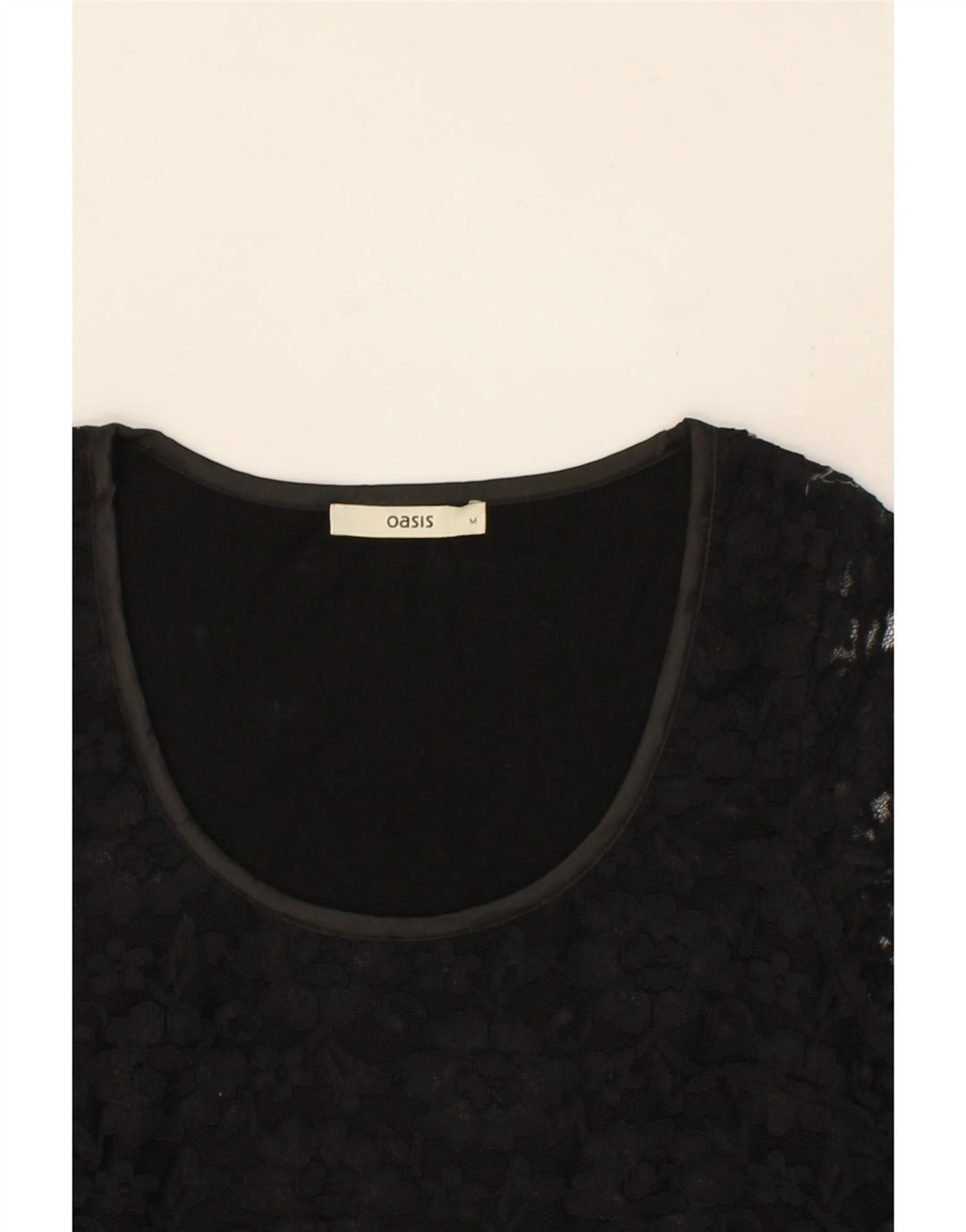OASIS Womens Long Sleeve Basic Dress UK 12 Medium Black Floral Cotton Vintage Oasis and Second-Hand Oasis from Messina Hembry 