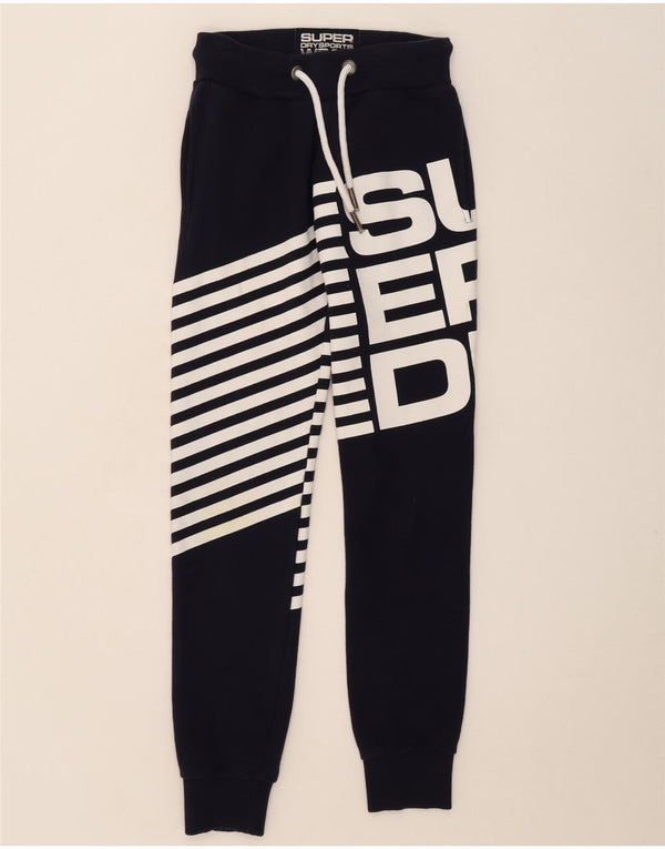 Мужские спортивные брюки с графическим рисунком Superdry, джоггеры XS, темно-синие в полоску