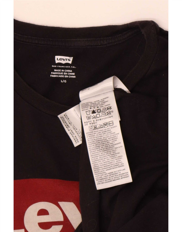Мужская футболка с рисунком Levi's, большой черный хлопок
