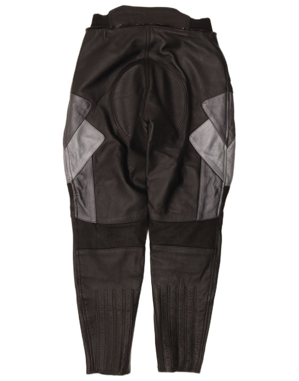 Мужские кожаные мотобрюки Orina W30 L30, черные цветные блоки