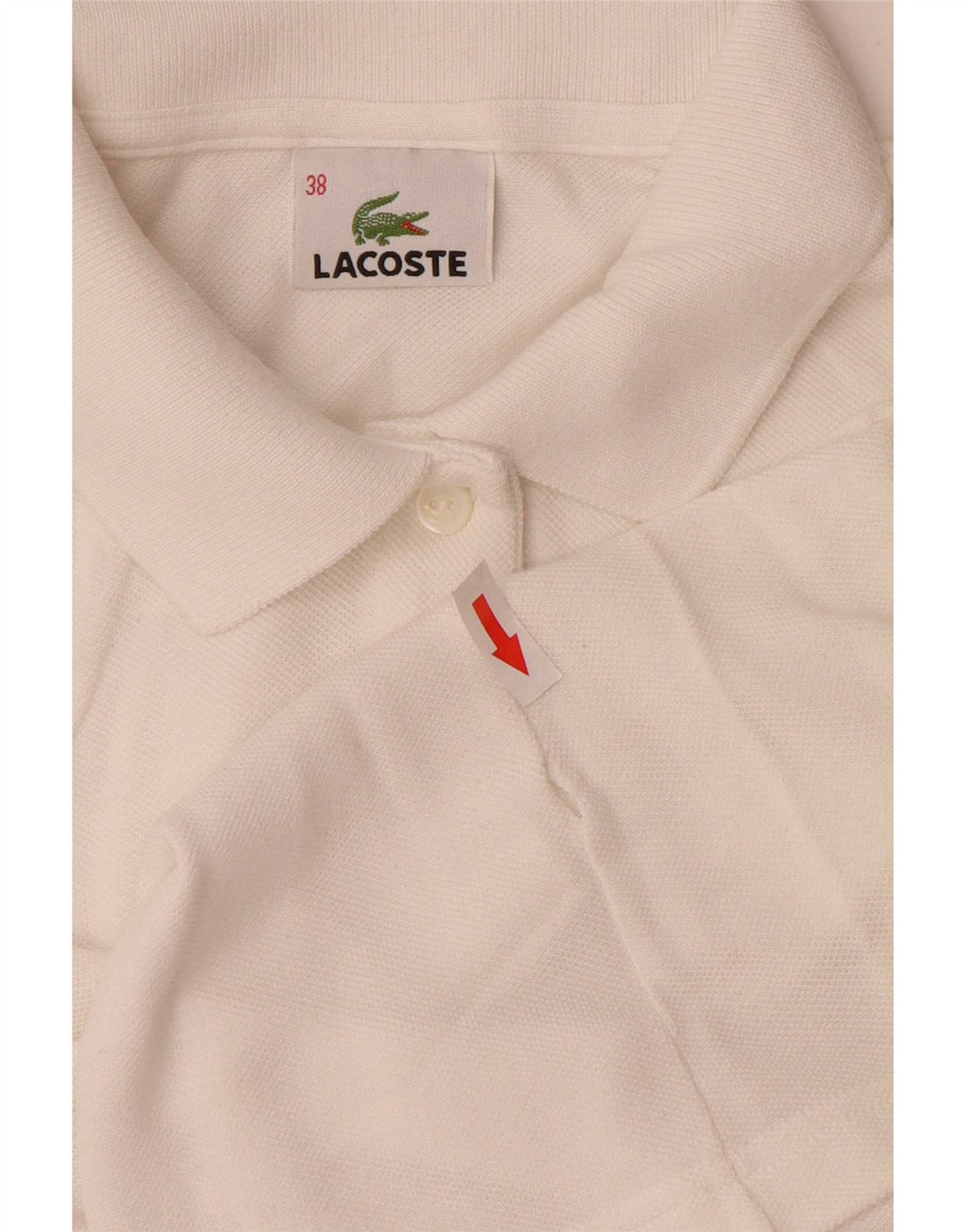 Женская рубашка поло Lacoste, размер 38, средний белый