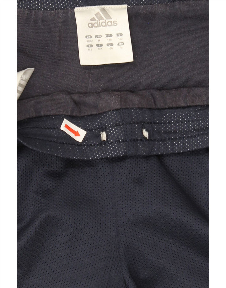 ADIDAS Boys Graphic Sport Shorts 11-12 Years  Navy Blue Polyester Vintage Adidas and Second-Hand Adidas from Messina Hembry 