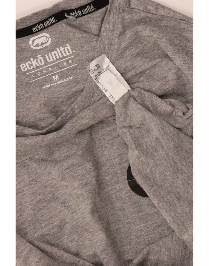 Мужская футболка с рисунком Ecko Unltd, хлопковый топ среднего серого цвета