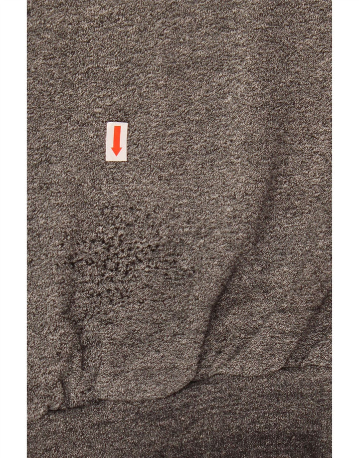 ВИНТАЖНЫЙ женский свитер с воротником на молнии, Великобритания, 18 XL, серый в крапинку