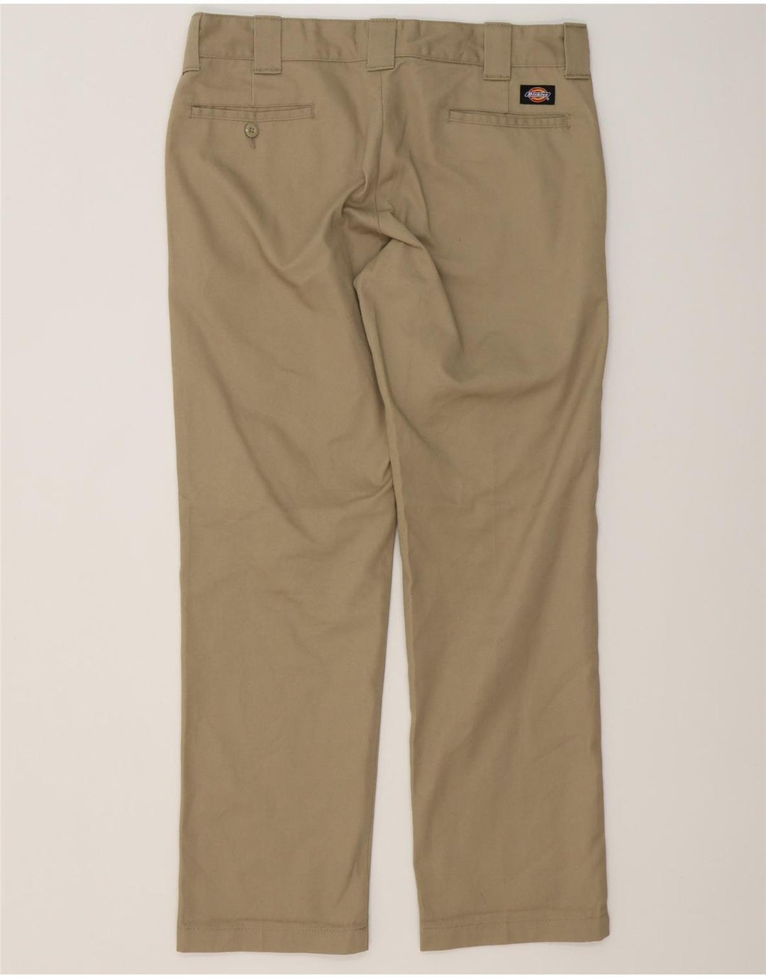 DICKIES Мужские узкие прямые брюки-чинос W34 L32 бежевого цвета из полиэстера