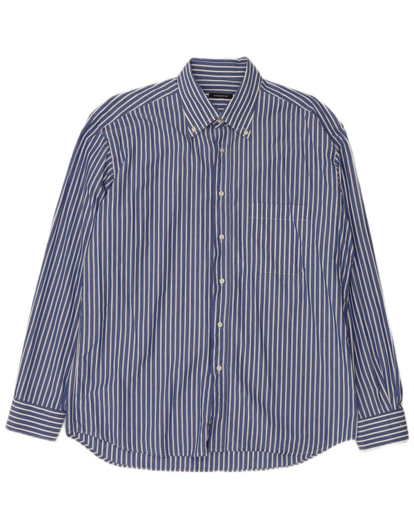 ROCCOBAROCCO Mens Shirt Size 43 17 XL Blue Striped Cotton