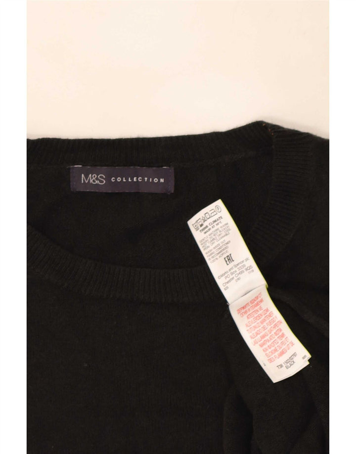 Женский свободный джемпер с круглым вырезом Marks & Spencer, Великобритания 16, большой черный