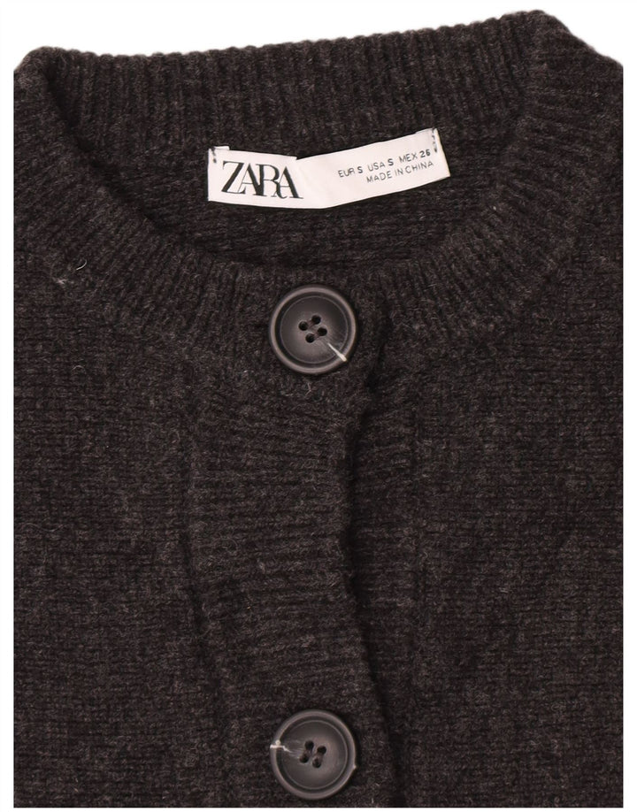 Женский кардиган Zara UK 10, маленький серый в крапинку