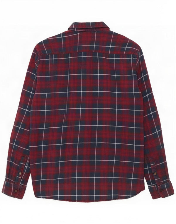 Мужская фланелевая рубашка Jack & Jones в темно-бордовую клетку, хлопок