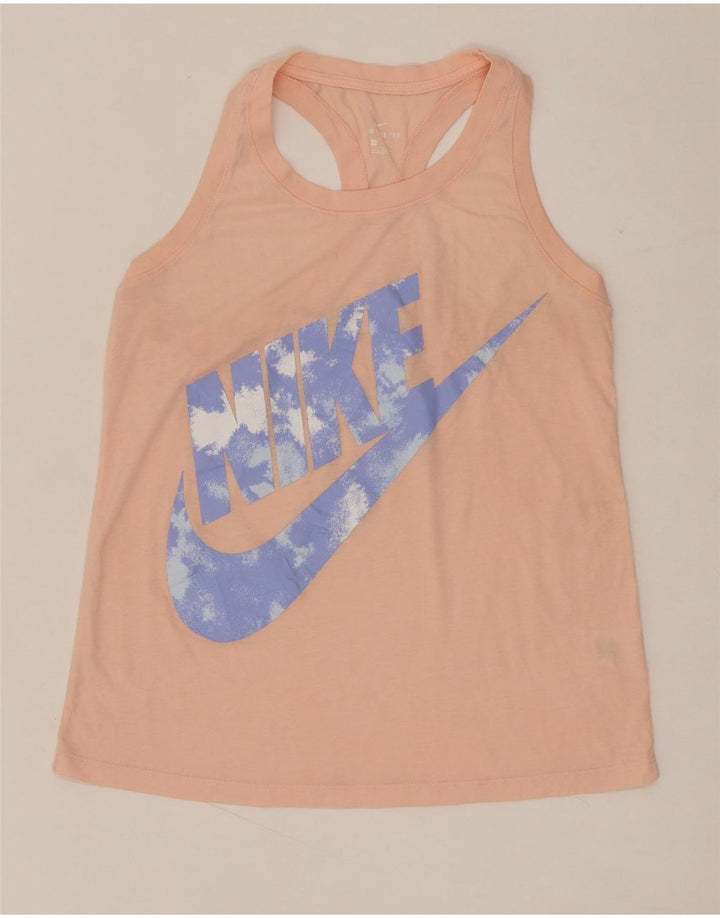 NIKE Womens Graphic Vest Top UK 12 Medium Pink Polyester Vintage Nike and Second-Hand Nike from Messina Hembry 