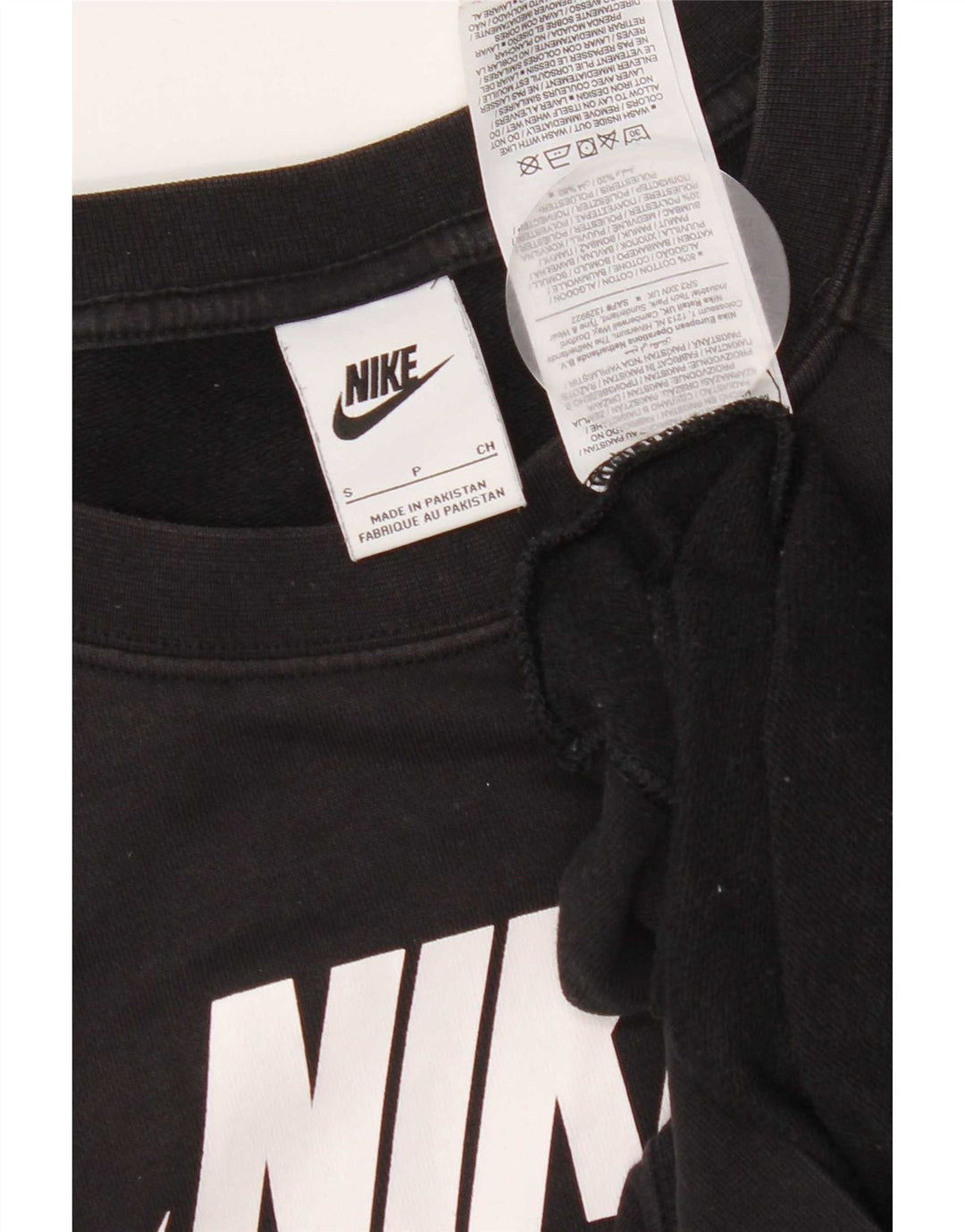 Женский джемпер большого размера с рисунком Nike UK 12, маленький черный хлопковый джемпер