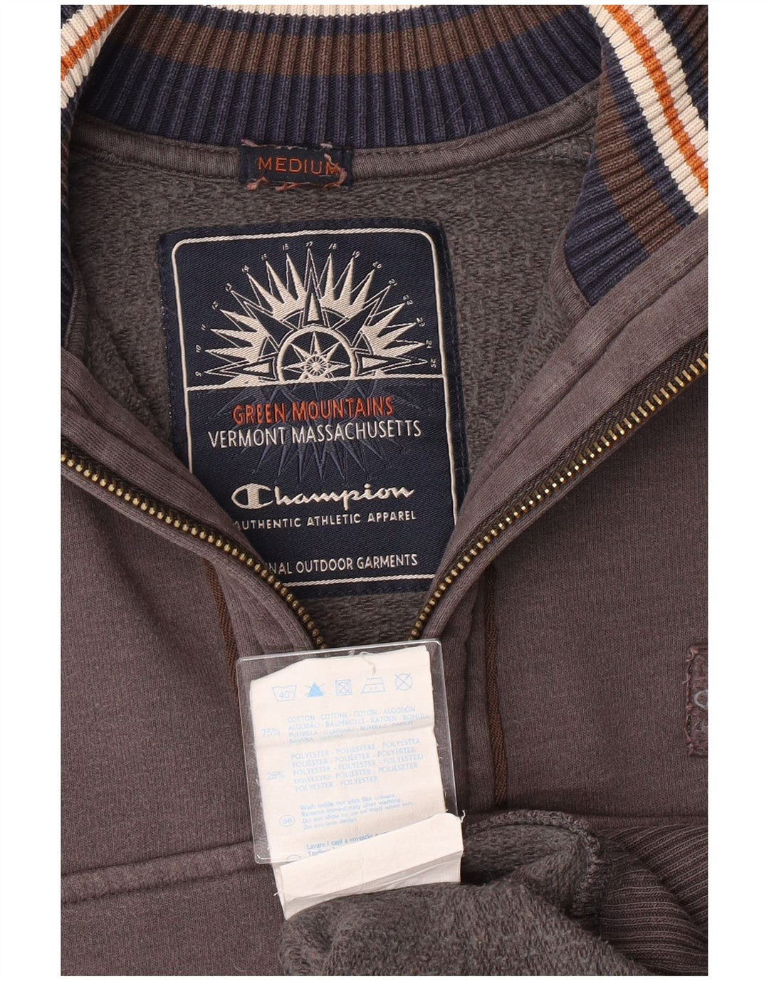 Мужской свитер с воротником на молнии Champion, джемпер среднего серого цвета, хлопок