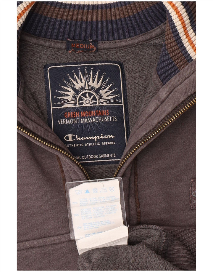 Мужской свитер с воротником на молнии Champion, джемпер среднего серого цвета, хлопок