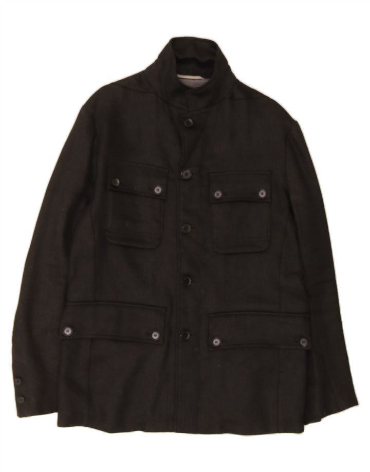 DIESEL Mens Overcoat UK 38 Medium Black Linen Vintage Diesel and Second-Hand Diesel from Messina Hembry 