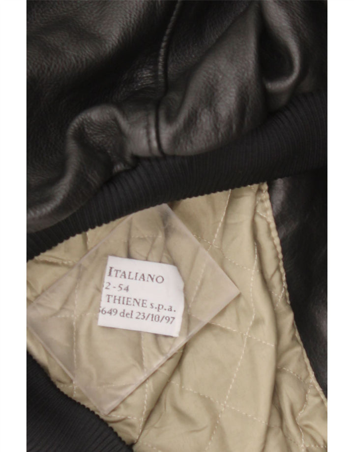 Мужская кожаная куртка в стиле милитари VINTAGE IT 52 XL черная