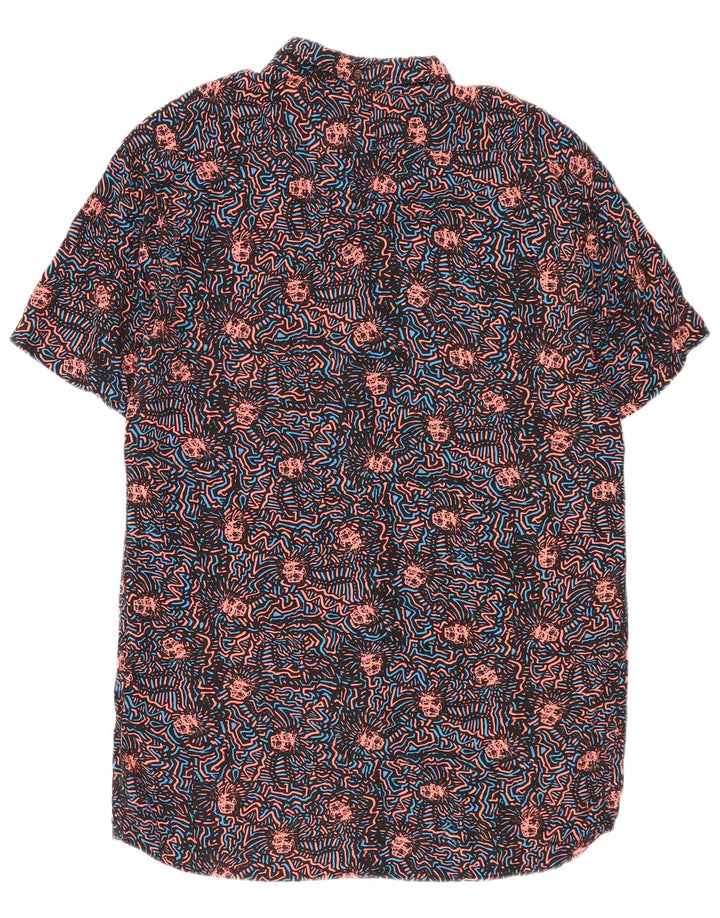 Мужская тонкая рубашка Quiksilver с абстрактным узором XL, черная вискоза