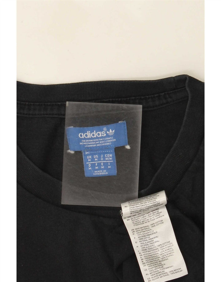 Мужская футболка с рисунком Adidas Top Medium Black Cotton