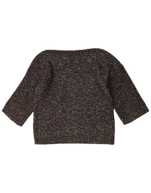 Женский джемпер с вырезом «лодочка» Banana Republic UK 14, средний черный в крапинку