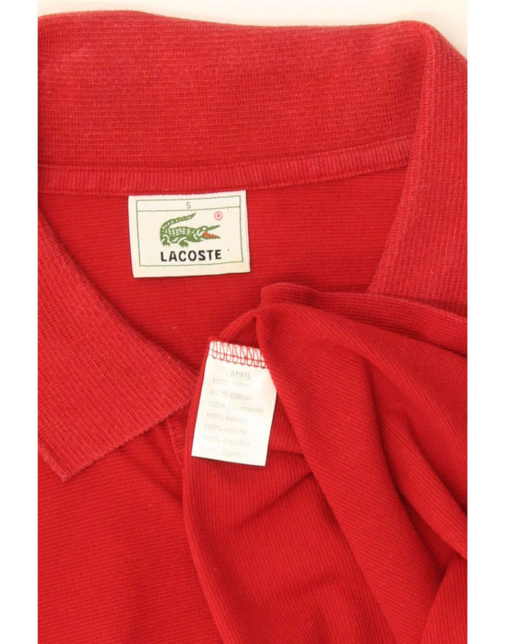 Мужская рубашка-поло Lacoste, размер 5, большая красная хлопковая ткань