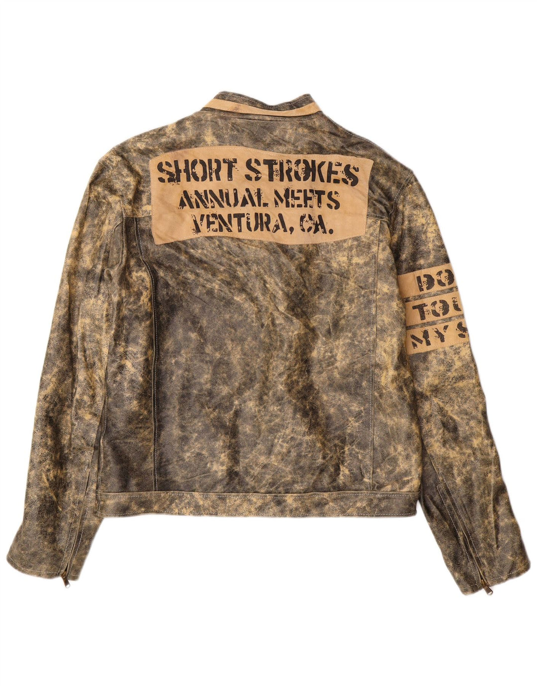 Мужская кожаная куртка с рисунком Bata IT 52 XL Серая кожа