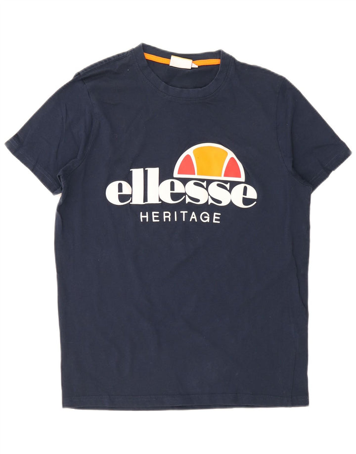 Ellesse Мужская футболка с рисунком Топ среднего размера, темно-синий, хлопок