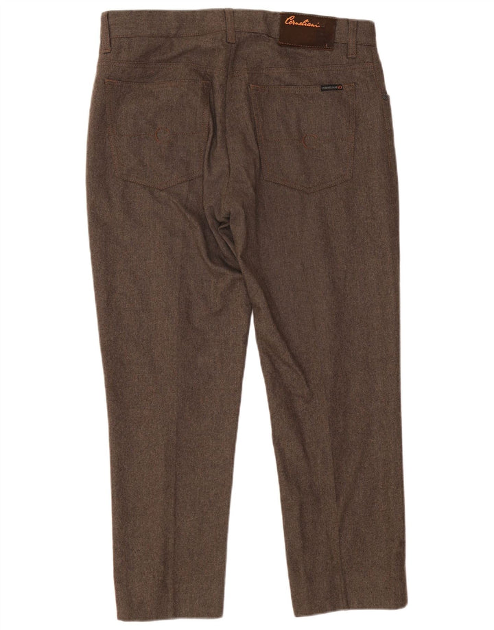 CORNELIANI Мужские прямые повседневные брюки W36 L28 коричневые шерстяные