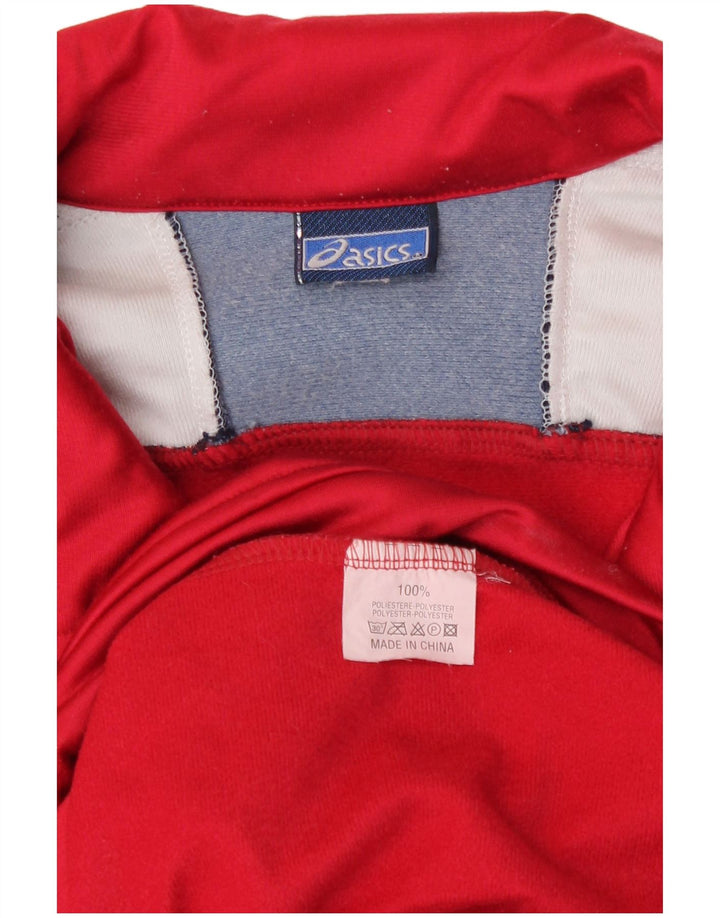 Мужской спортивный костюм Asics с графическим рисунком, верхняя куртка 3XL, красный полиэстер с цветными блоками