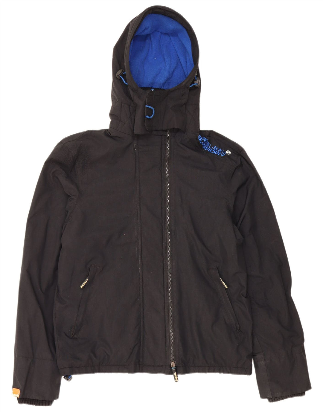 SUPERDRY Мужская ветровка с капюшоном, куртка UK 38, средний черный