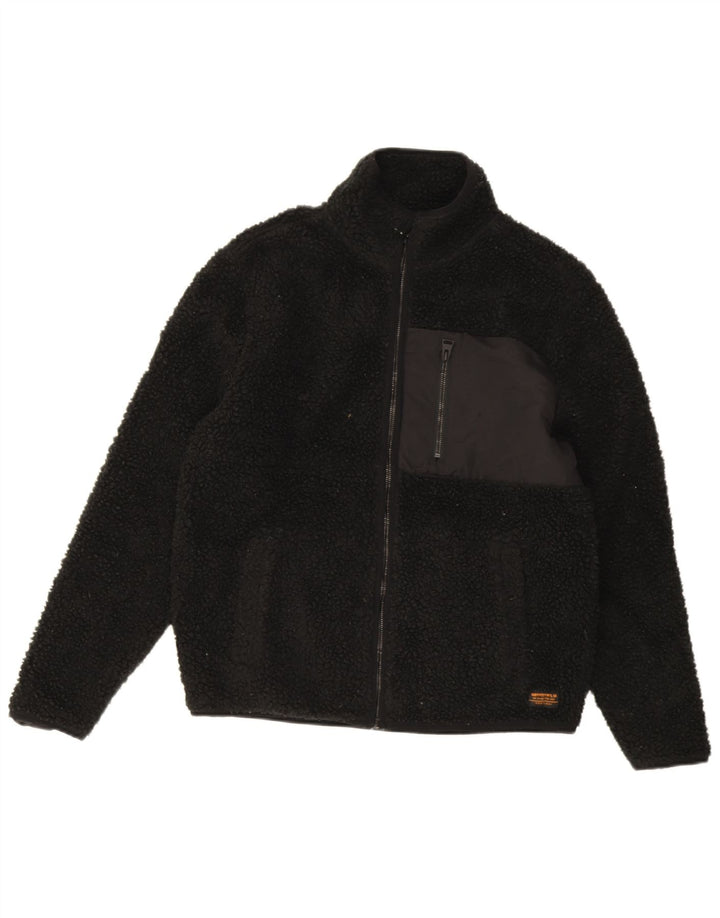 Мужская флисовая куртка Superdry UK 36, маленькая, черная, полиэстер