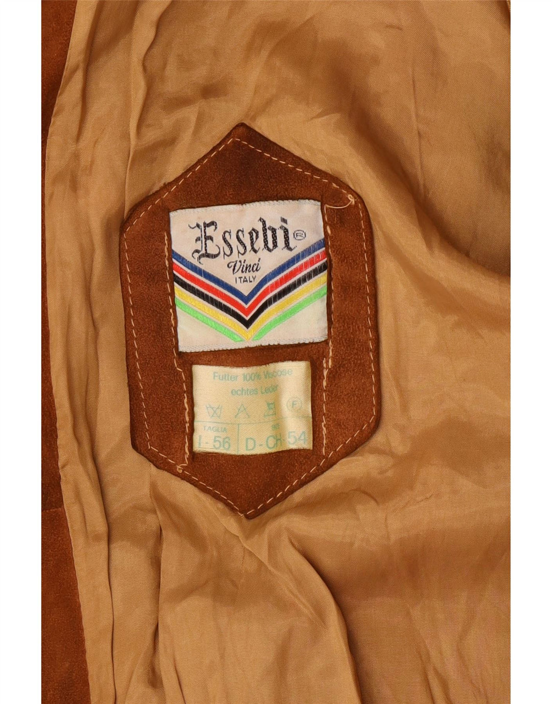 Мужской замшевый бомбер ESSEBI UK 40, большой, коричневый кожаный