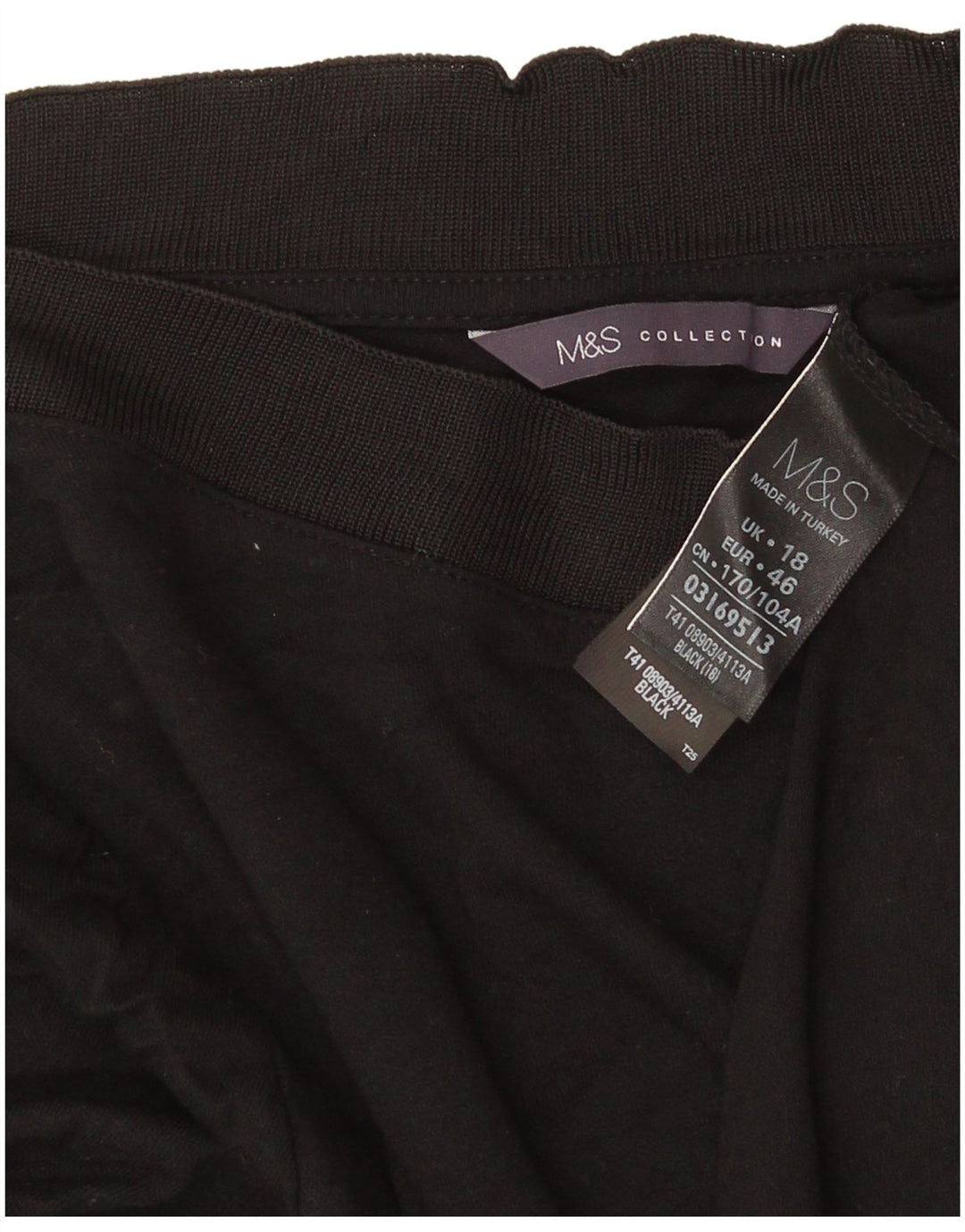 Женский топ Marks & Spencer с рукавом 3/4, Великобритания, 18 XL, черный, вискоза