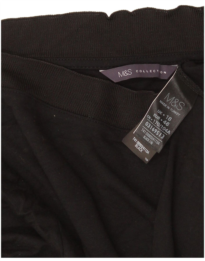 Женский топ Marks & Spencer с рукавом 3/4, Великобритания, 18 XL, черный, вискоза