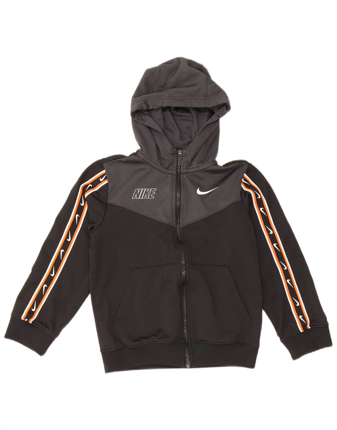 Джемпер с капюшоном NIKE для мальчиков Dri Fit с графическим рисунком, 8–9 лет, маленький черный с цветными блоками