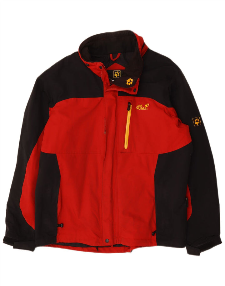 Мужская ветровка Jack Wolfskin UK 44 XL, красный полиамид с цветными блоками