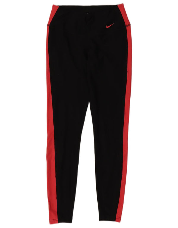 Женские леггинсы Nike Dri Fit UK 6 XS, черные, полиэстер с цветными блоками, спортивные