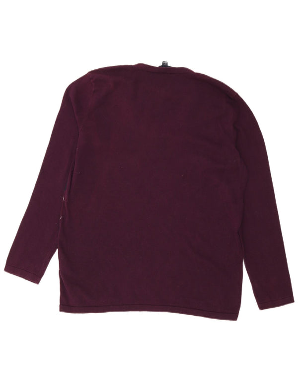 TOMMY HILFIGER Женский джемпер с v-образным вырезом UK 16, большой бордовый