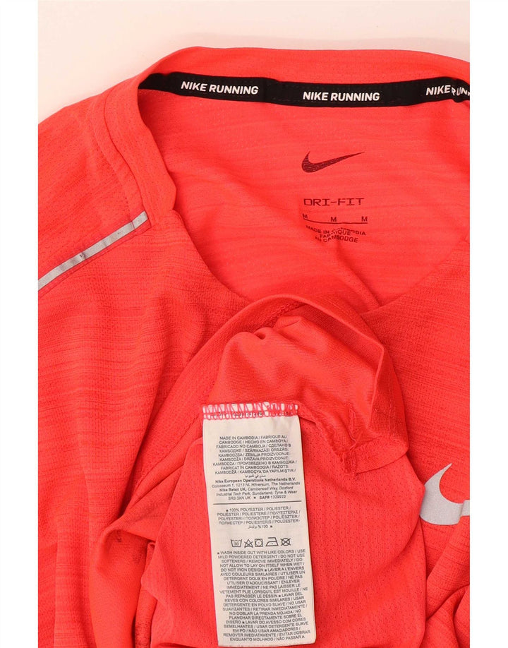 Мужская футболка Nike Dri Fit из полиэстера среднего размера в красную полоску