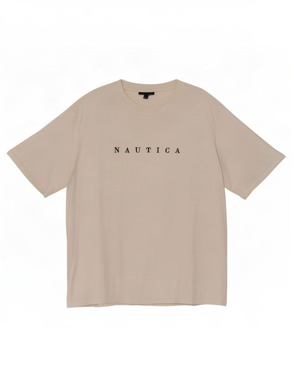 Мужская футболка с рисунком Nautica, топ 2XL, белый хлопок