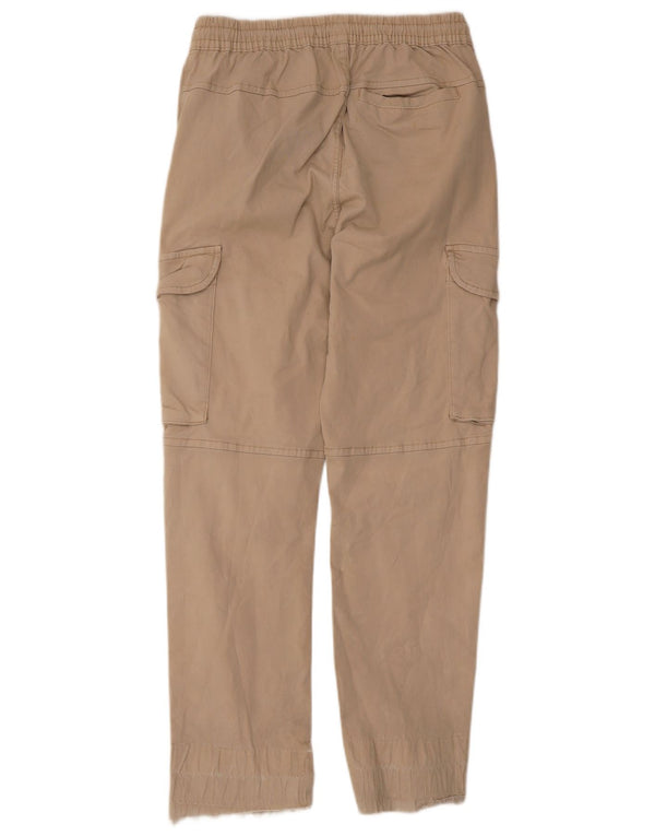 Zara Womens Tapered Cargo Trousers Small W30 L27 Beige Cotton