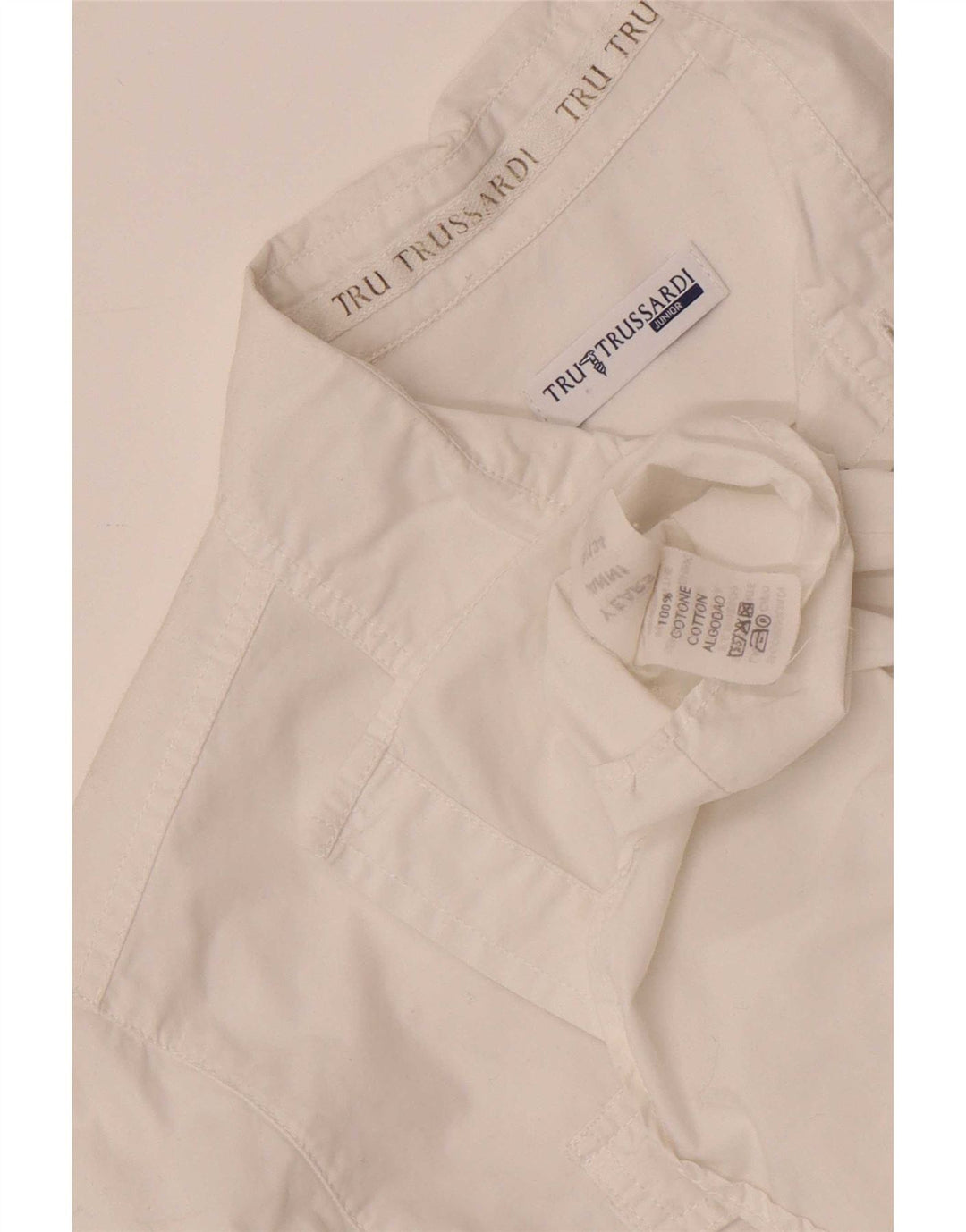 Рубашка Trussardi с рисунком для мальчиков 8-9 лет, белый хлопок