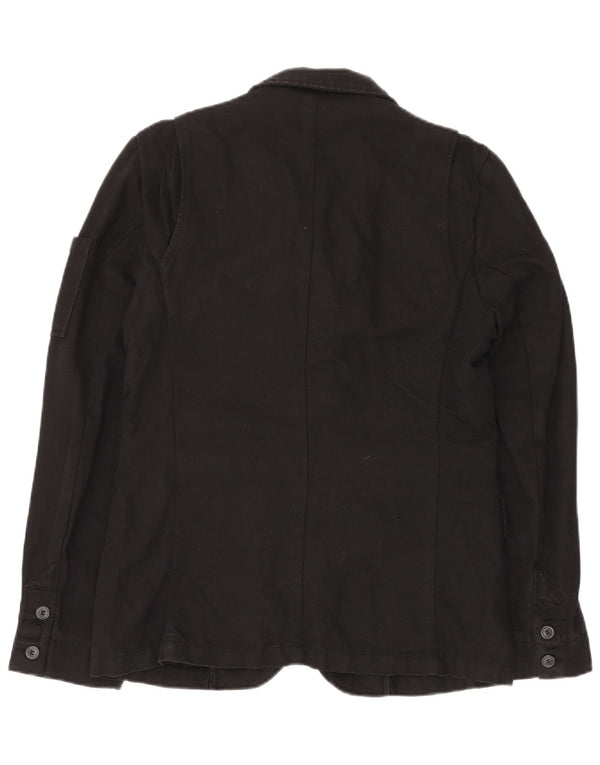 BENETTON Мужской пиджак на 3 пуговицах IT 48 Средний, черный лен