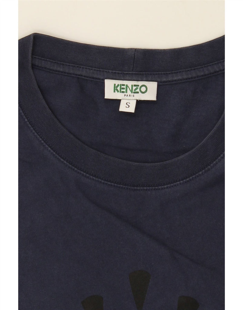 KENZO Mens Graphic T-Shirt Top Small Navy Blue Cotton Vintage Kenzo and Second-Hand Kenzo from Messina Hembry 