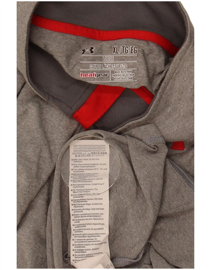 Мужской пуловер с воротником на молнии Under Armour, спортивный костюм, топ XL, серый
