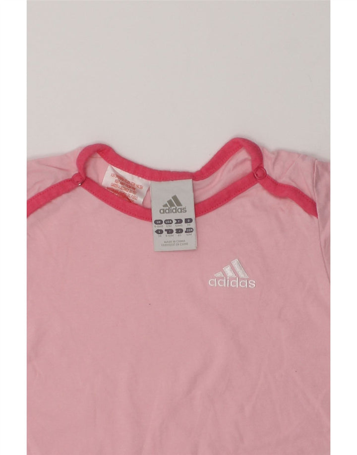 ADIDAS Baby Girls T-Shirt Top 6-9 Months Pink Cotton | Vintage Adidas | Thrift | Second-Hand Adidas | Used Clothing | Messina Hembry 