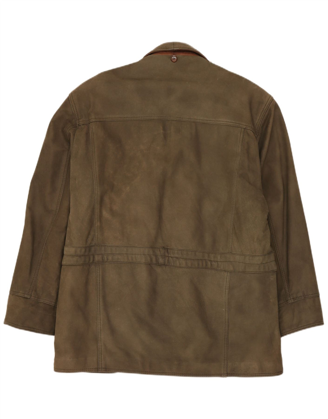 Винтажная мужская кожаная куртка UK 42 XL из кожи цвета хаки