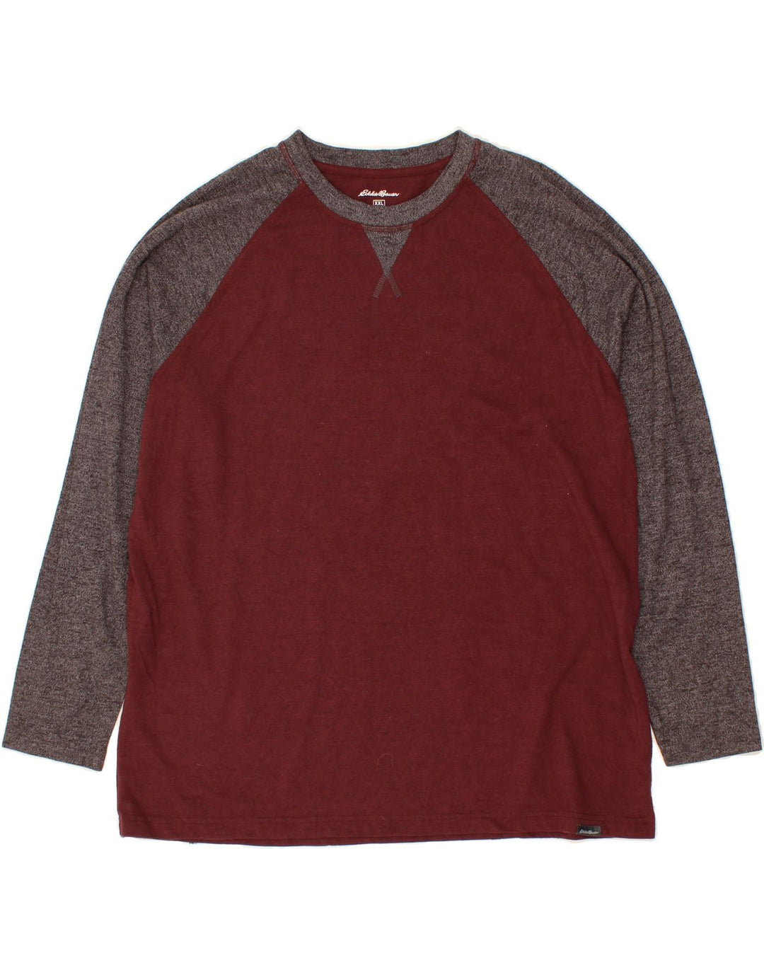 Мужской топ EDDIE BAUER с длинным рукавом 2XL, темно-бордовый, хлопок с цветными блоками