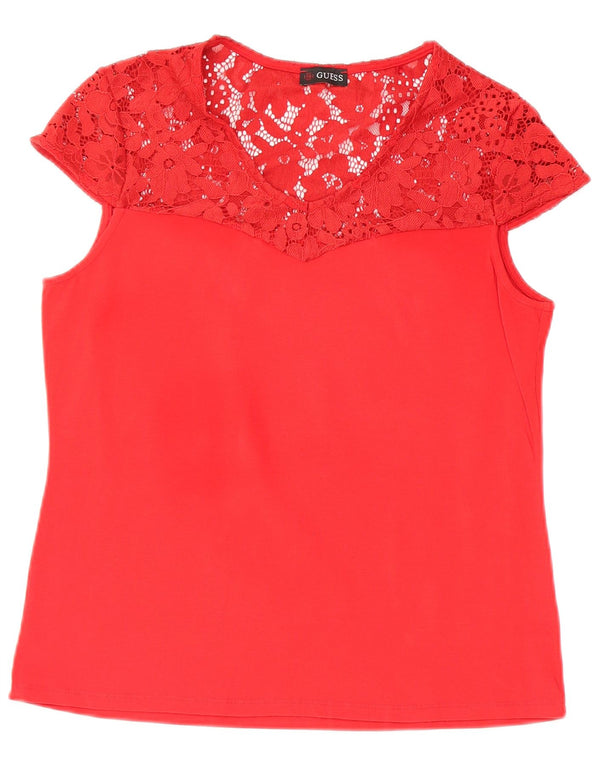 GUESS Женская блузка Top UK 12 Medium Red Floral